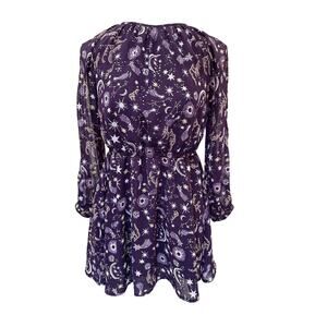 Attic Salt Celestial Starry Constellation Cutout Sleeve Dress Size Medium Purple
